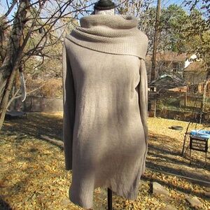 H&M Taupe Cowl Neck Chunky Sweater